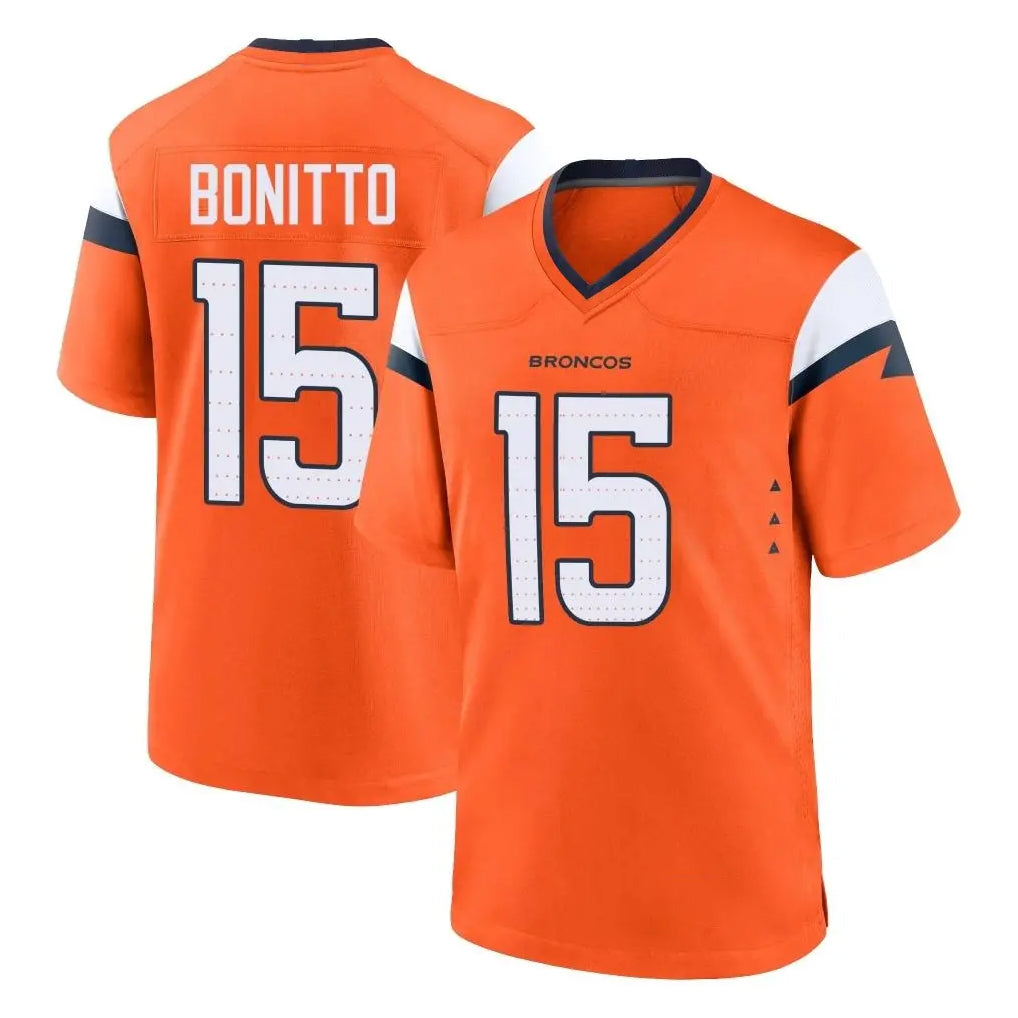 Friene D.Broncos #15 Nik Bonitto Player Orange Alternate Collection Throwback Game Stitched Jerseys