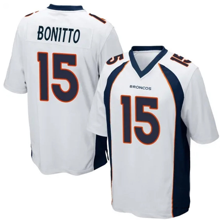 Friene D.Broncos #15 Nik Bonitto Player White Game Stitched Jerseys