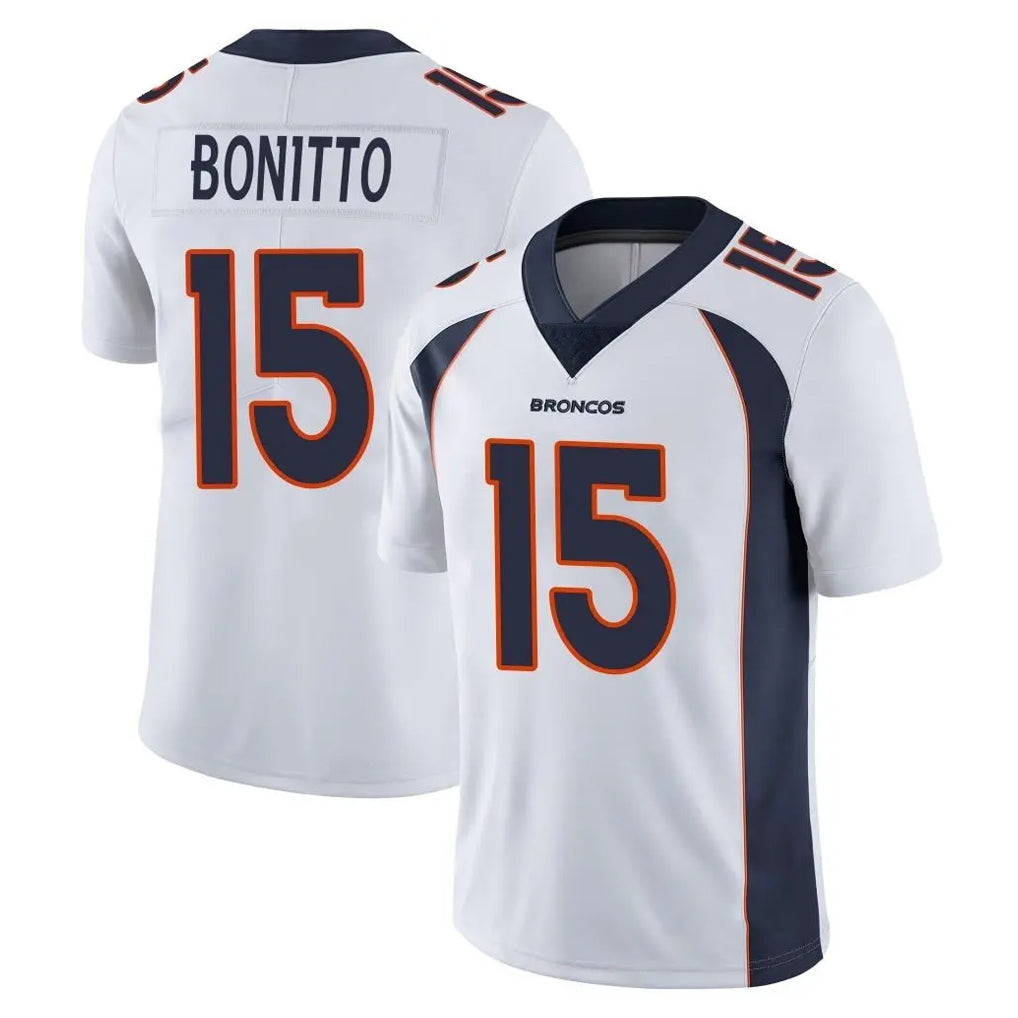 Friene D.Broncos #15 Nik Bonitto Player White Vapor Untouchable Limited Home Game Stitched Jerseys