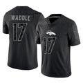 Friene D.Broncos #17 Jaylen Waddle Player Black Reflective Limited Stitched Jerseys