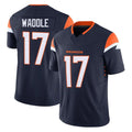 Friene D.Broncos #17 Jaylen Waddle Player Navy Limited Vapor F.U.S.E. Home Game Stitched Jerseys