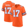 Friene D.Broncos #17 Jaylen Waddle Player Orange Alternate Collection Throwback Game Stitched Jerseys
