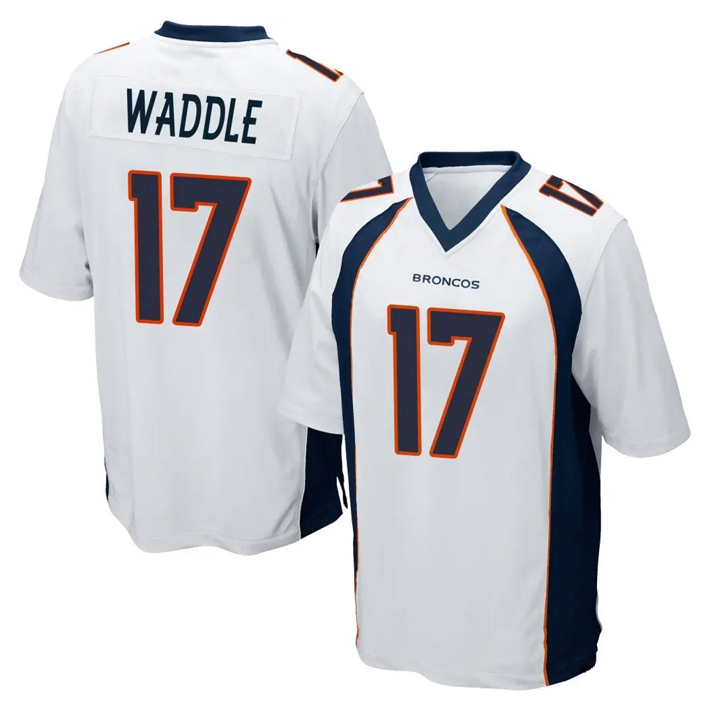 Friene D.Broncos #17 Jaylen Waddle Player White Game Stitched Jerseys