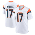 Friene D.Broncos #17 Jaylen Waddle Player White Home Game Stitched Jerseys