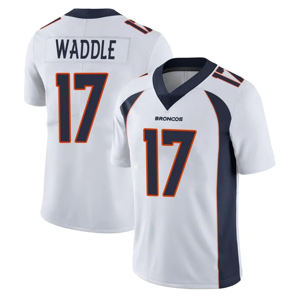 Friene D.Broncos #17 Jaylen Waddle Player White Vapor Untouchable Limited Home Game Stitched Jerseys