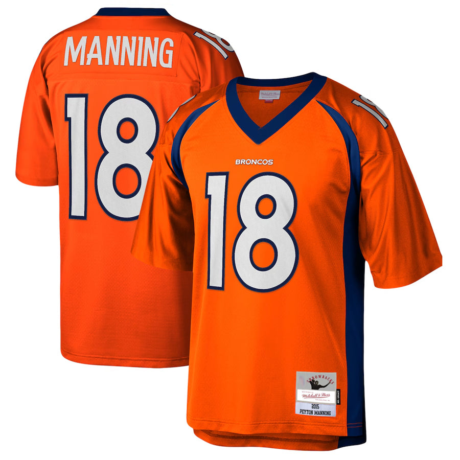Friene D.Broncos #18 Peyton Manning Player Mitchell & Ness Orange Legacy Replica Stitched Jerseys
