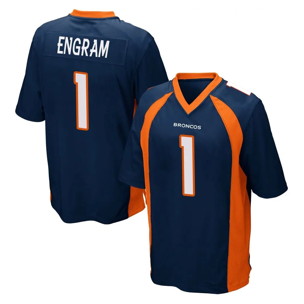 Friene D.Broncos #1 Evan Engram Player Navy Game Stitched Jerseys