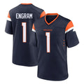 Friene D.Broncos #1 Evan Engram Player Navy Home Game Stitched Jerseys