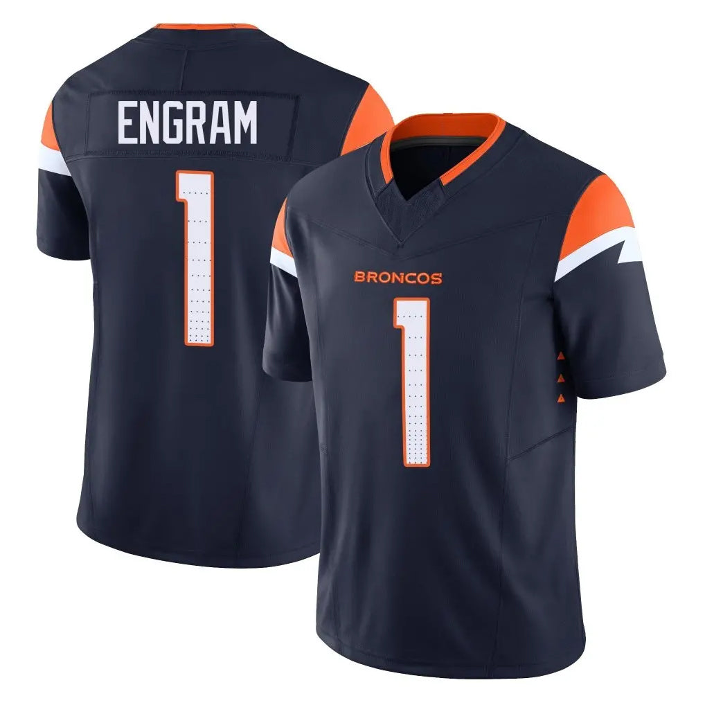 Friene D.Broncos #1 Evan Engram Player Navy Limited Vapor F.U.S.E. Home Game Stitched Jerseys