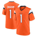 Friene D.Broncos #1 Evan Engram Player Orange Home Game Stitched Jerseys