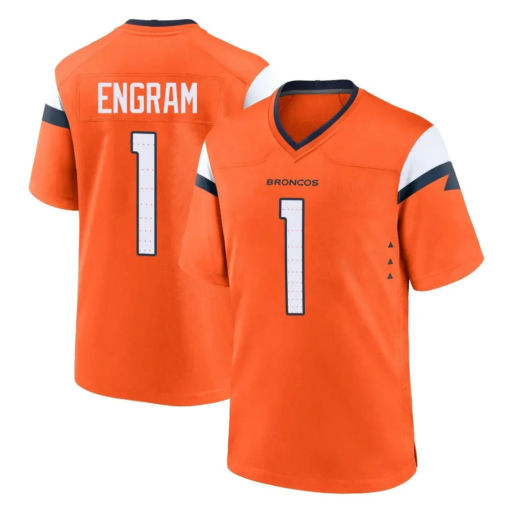 Friene D.Broncos #1 Evan Engram Player Orange Home Game Stitched Jerseys