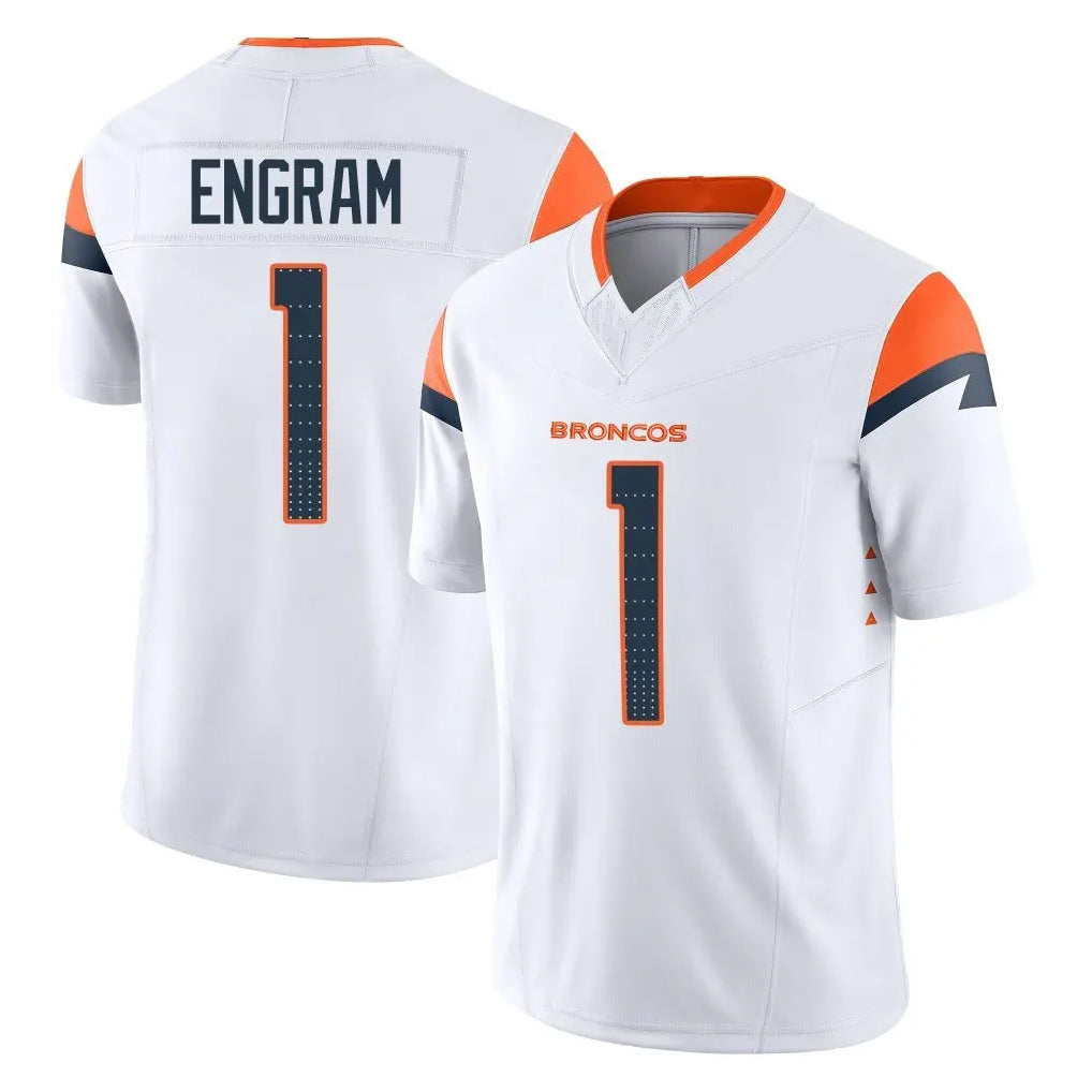 Friene D.Broncos #1 Evan Engram Player White Limited Vapor F.U.S.E. Home Game Stitched Jerseys
