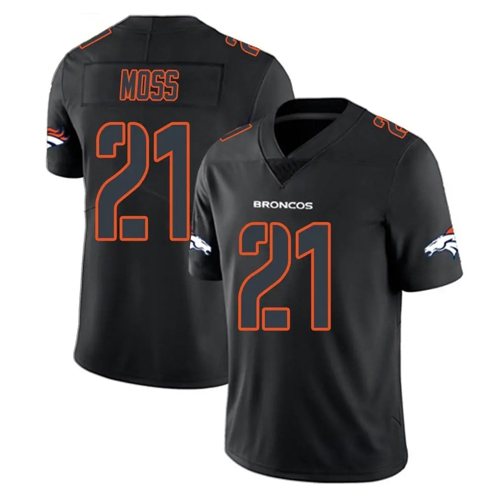 Friene D.Broncos #21 Riley Moss Player Black Impact Limited Game Stitched Jerseys