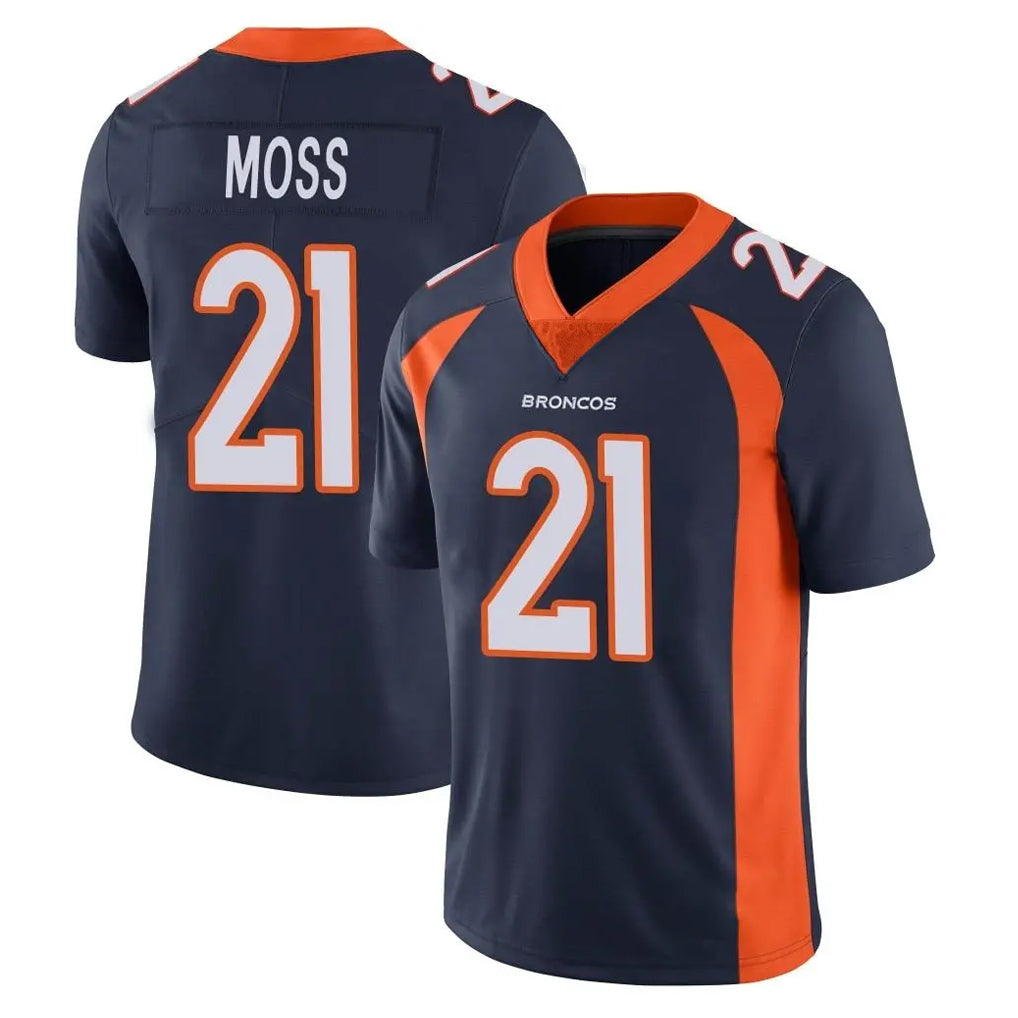 Friene D.Broncos #21 Riley Moss Player Navy Vapor Untouchable Limited Game Stitched Jerseys