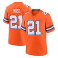 Friene D.Broncos #21 Riley Moss Player Orange Alternate Collection Throwback Game Stitched Jerseys
