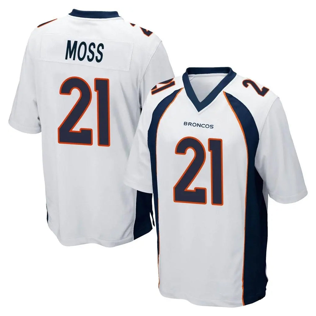 Friene D.Broncos #21 Riley Moss Player White Game Stitched Jerseys