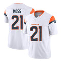 Friene D.Broncos #21 Riley Moss Player White Limited Vapor F.U.S.E. Home Game Stitched Jerseys