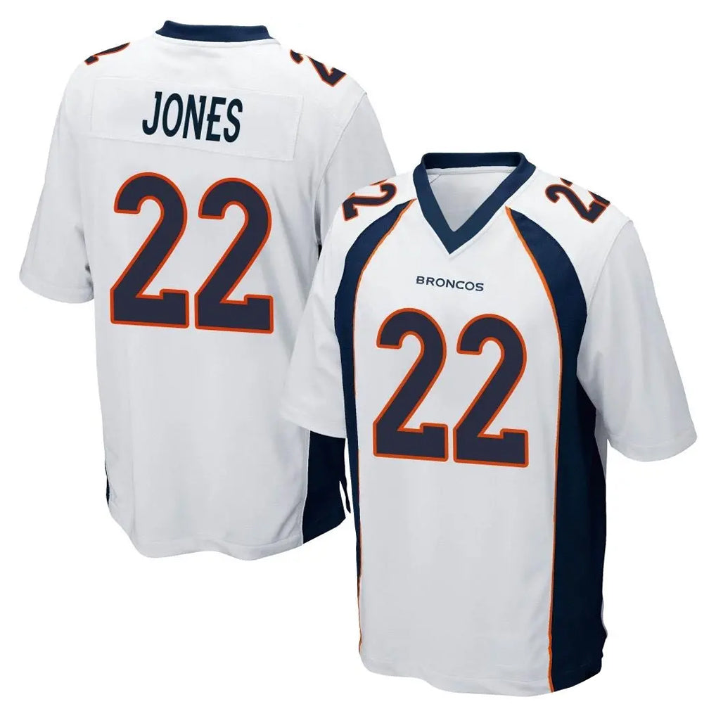 Friene D.Broncos #22 Brandon Jones Player White Game Stitched Jerseys