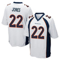 Friene D.Broncos #22 Brandon Jones Player White Game Stitched Jerseys