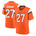 Friene D.Broncos #27 J.K. Dobbins Player Orange Home Game Stitched Jerseys