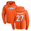 Friene D.Broncos #27 J.K. Dobbins Player Orange Pullover Hoodie Limited Stitched Jerseys