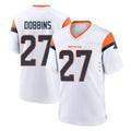 Friene D.Broncos #27 J.K. Dobbins Player White Home Game Stitched Jerseys