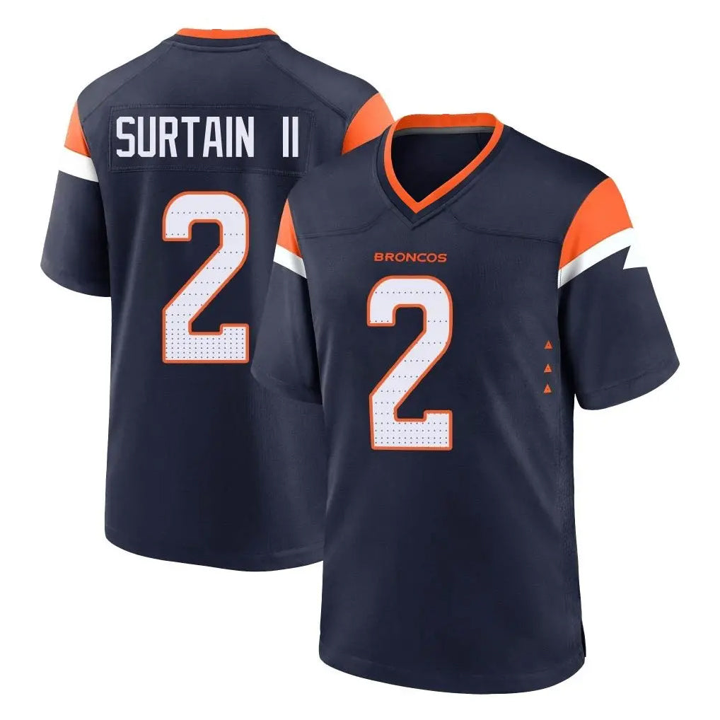 Friene D.Broncos #2 Pat Surtain II Player Navy Home Game Stitched Jerseys