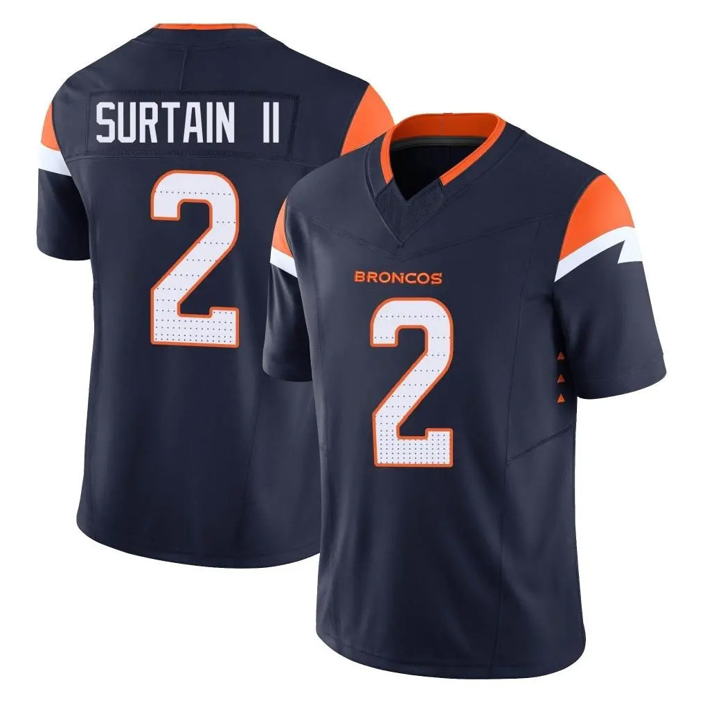 Friene D.Broncos #2 Pat Surtain II Player Navy Limited Vapor F.U.S.E. Home Game Stitched Jerseys