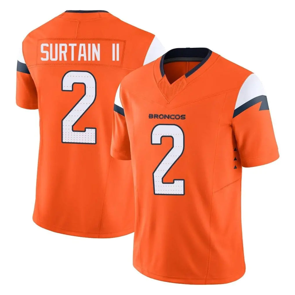 Friene D.Broncos #2 Pat Surtain II Player Orange Vapor F.U.S.E. Limited Home Game Stitched Jerseys