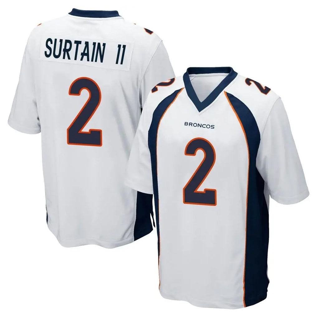 Friene D.Broncos #2 Pat Surtain II Player White Game Stitched Jerseys