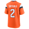 Friene D.Broncos #2 Patrick Surtain II Orange Team Game Stitched Jerseys