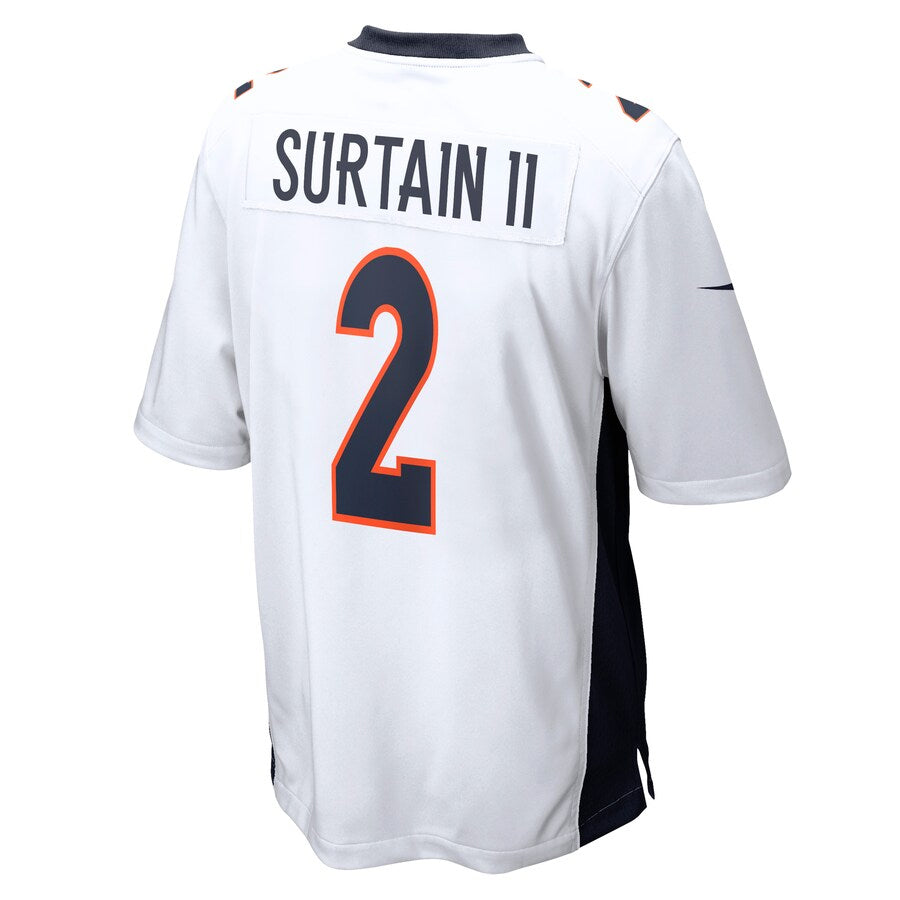 Friene D.Broncos #2 Patrick Surtain II Player White Home Game Stitched Jerseys