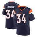 Friene D.Broncos #34 JL Skinner Player Navy Home Game Stitched Jerseys