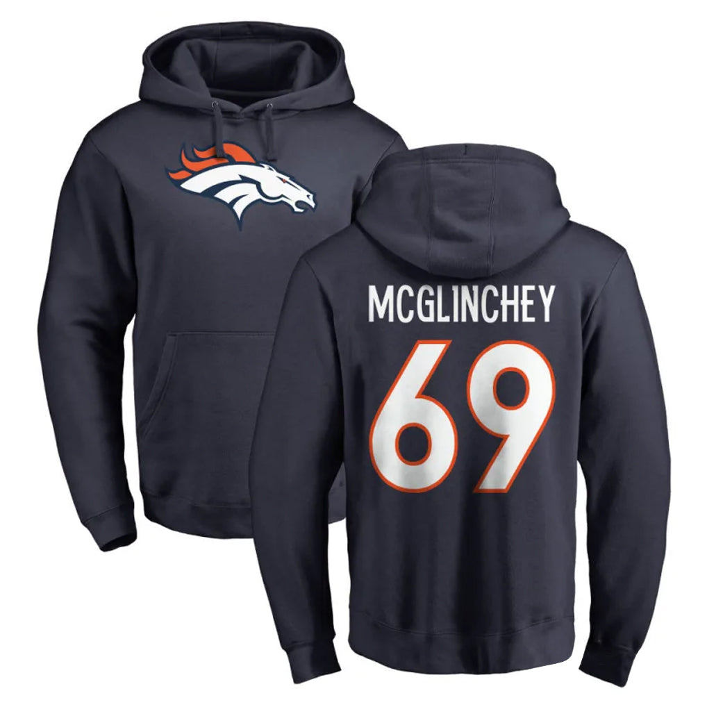 Friene D.Broncos #69 Mike McGlinchey Player Navy Pullover Hoodie Limited Stitched Jerseys