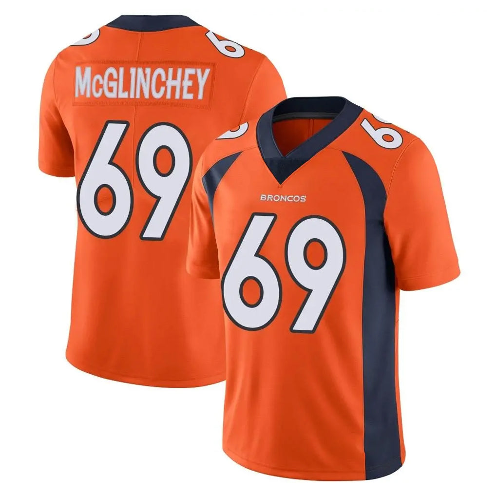 Friene D.Broncos #69 Mike McGlinchey Player Orange Color Vapor Untouchable Limited Game Stitched Jerseys