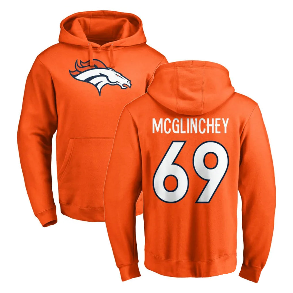Friene D.Broncos #69 Mike McGlinchey Player Orange Pullover Hoodie Limited Stitched Jerseys