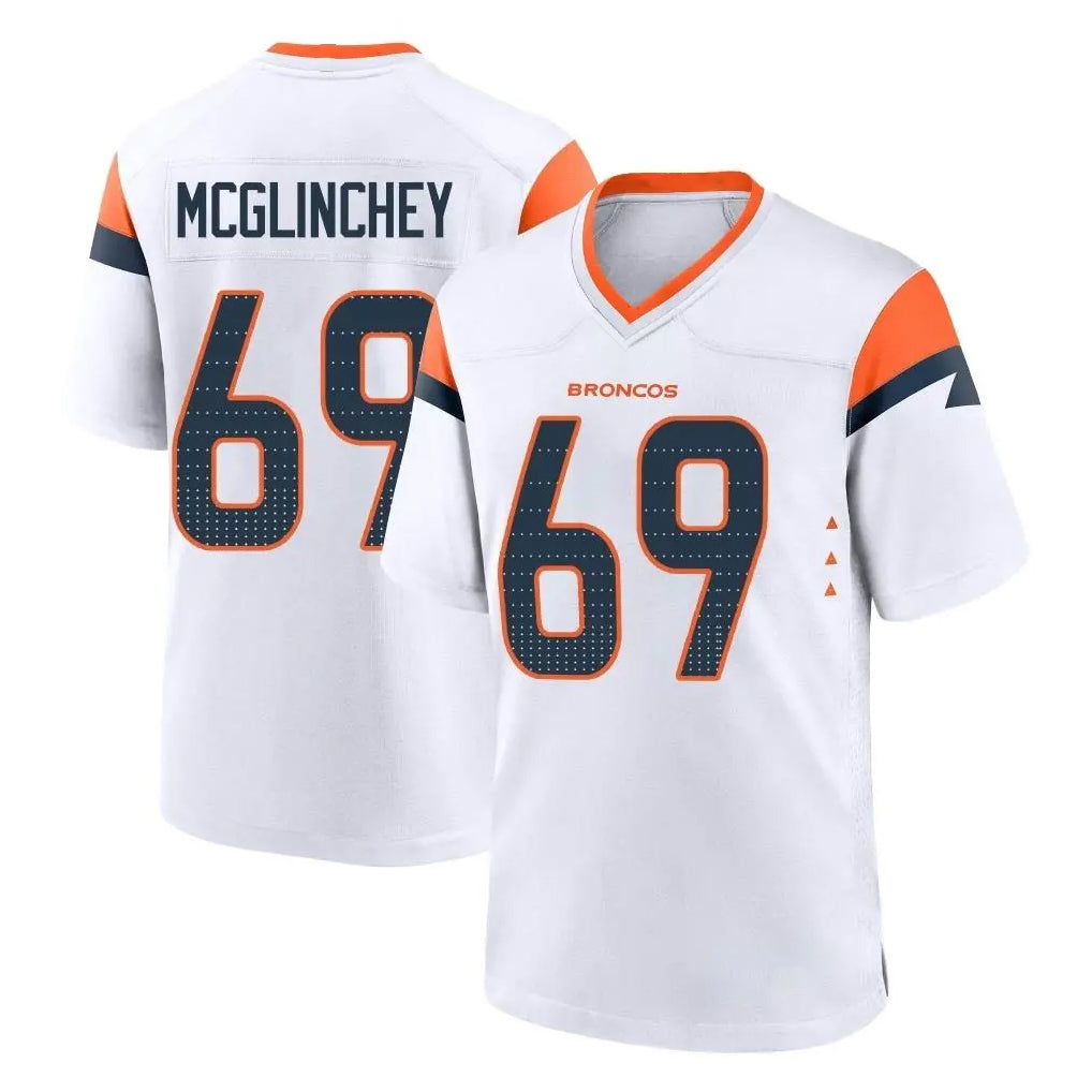 Friene D.Broncos #69 Mike McGlinchey Player White Home Game Stitched Jerseys