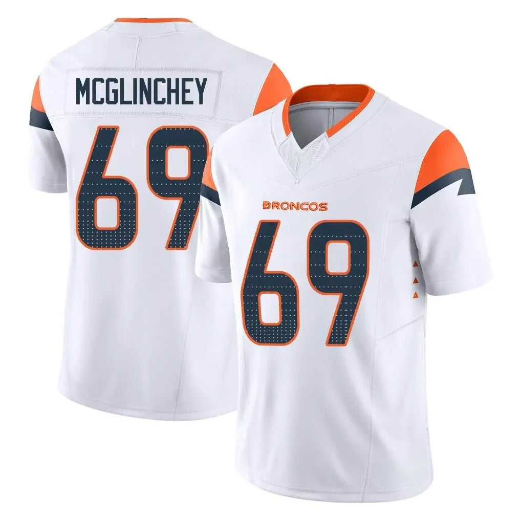 Friene D.Broncos #69 Mike McGlinchey Player White Limited Vapor F.U.S.E. Home Game Stitched Jerseys