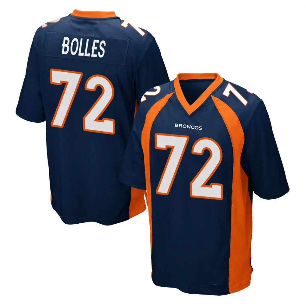 Friene D.Broncos #72 Garett Bolles Player Navy Game Stitched Jerseys
