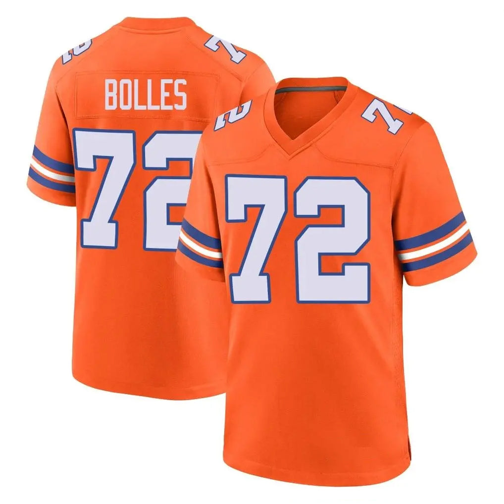 Friene D.Broncos #72 Garett Bolles Player Orange Alternate Collection Throwback Game Stitched Jerseys