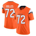 Friene D.Broncos #72 Garett Bolles Player Orange Vapor F.U.S.E. Limited Home Game Stitched Jerseys