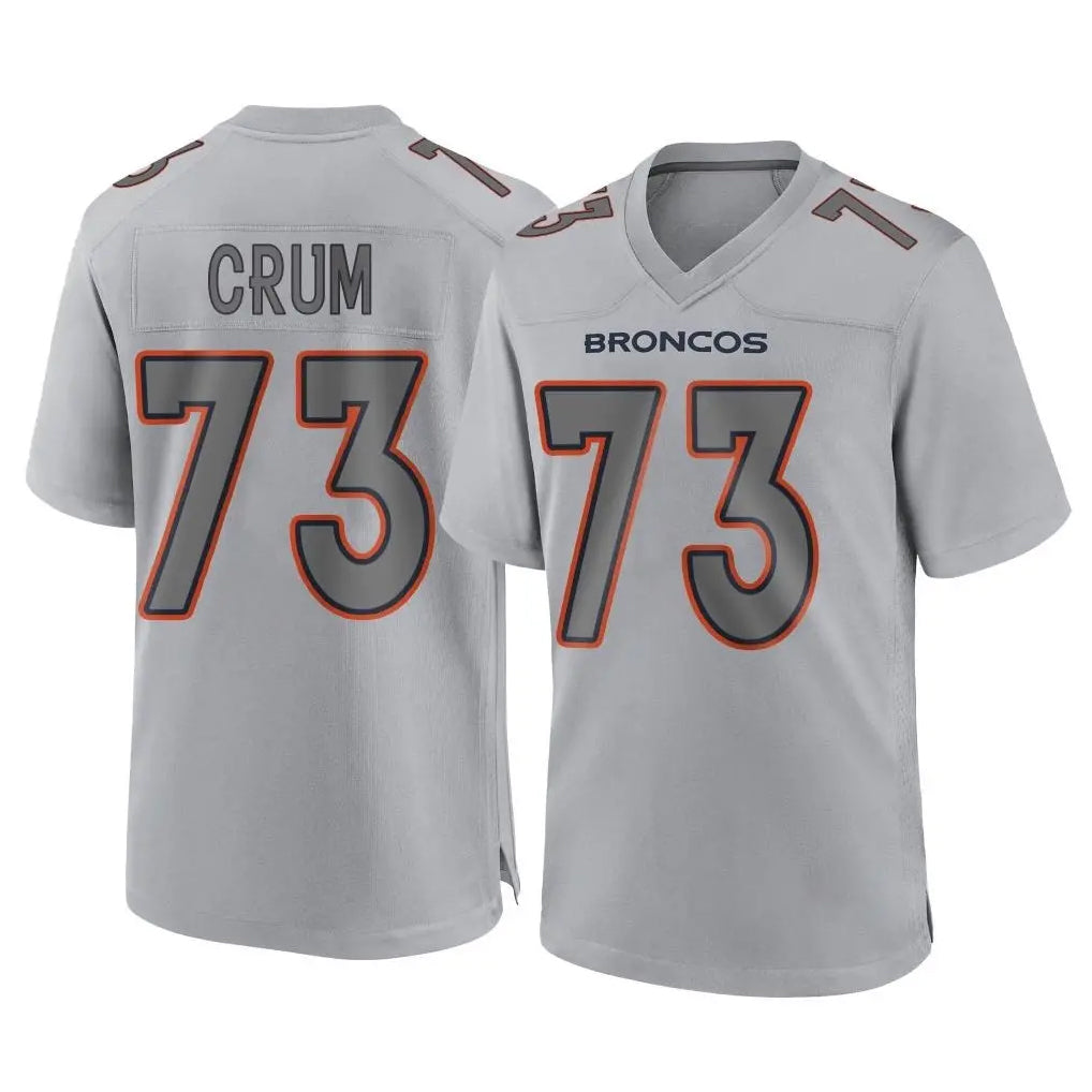 Friene D.Broncos #73 Frank Crum Player Gray Atmosphere Fashion Limited Game Stitched Jerseys