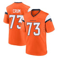 Friene D.Broncos #73 Frank Crum Player Orange Home Game Stitched Jerseys