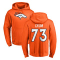 Friene D.Broncos #73 Frank Crum Player Orange Pullover Hoodie Limited Stitched Jerseys