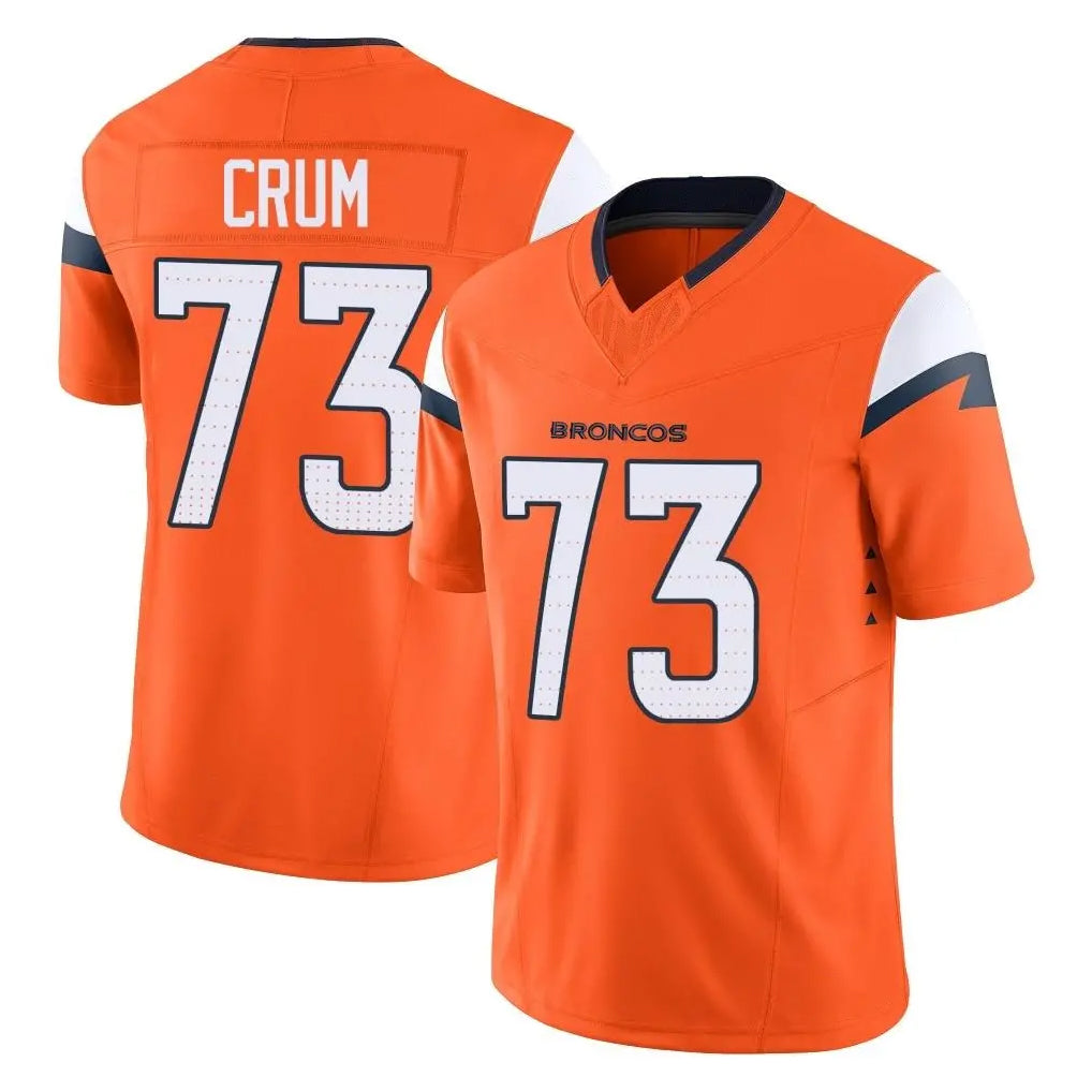 Friene D.Broncos #73 Frank Crum Player Orange Vapor F.U.S.E. Limited Home Game Stitched Jerseys
