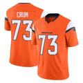 Friene D.Broncos #73 Frank Crum Player Orange Vapor F.U.S.E. Limited Home Game Stitched Jerseys