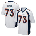 Friene D.Broncos #73 Frank Crum Player White Game Stitched Jerseys