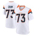 Friene D.Broncos #73 Frank Crum Player White Home Game Stitched Jerseys