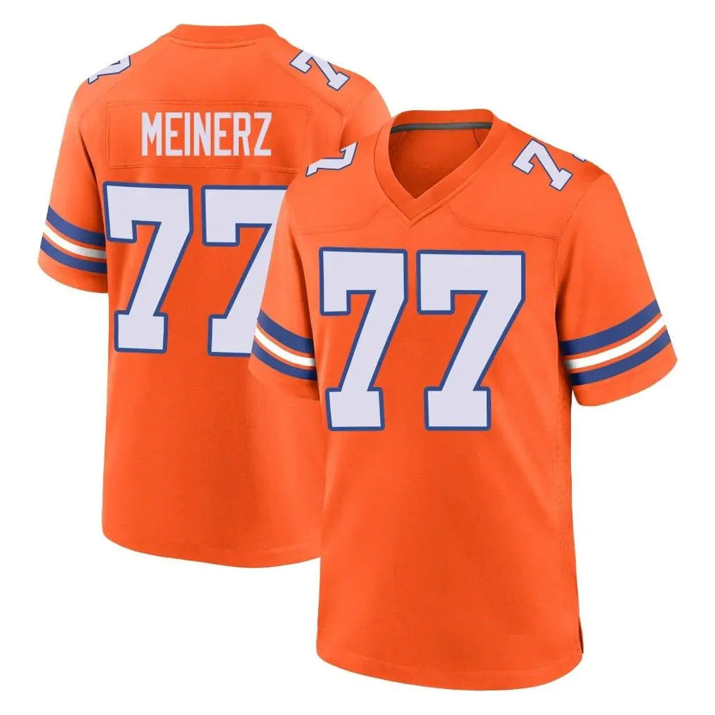 Friene D.Broncos #77 Quinn Meinerz Player Orange Alternate Collection Throwback Game Stitched Jerseys