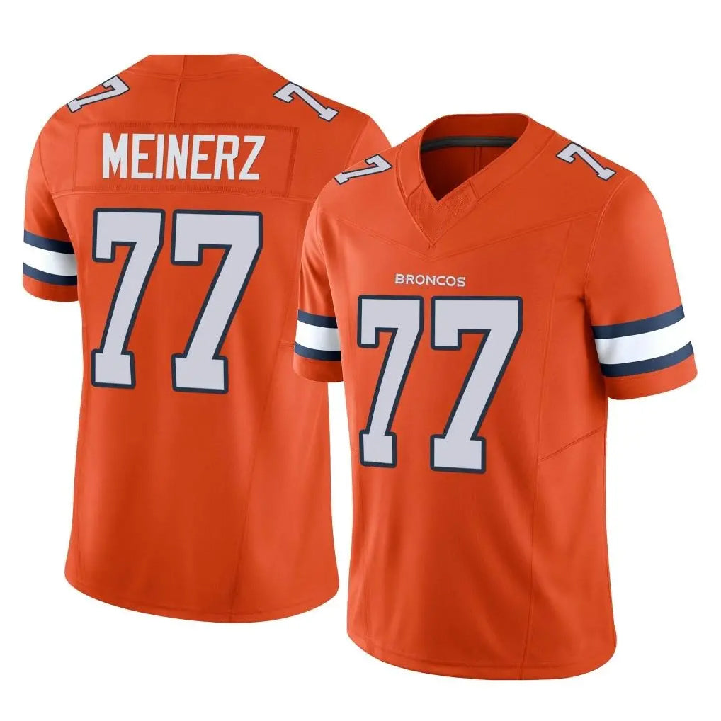 Friene D.Broncos #77 Quinn Meinerz Player Orange Limited Alternate Vapor F.U.S.E. Throwback Game Stitched Jerseys